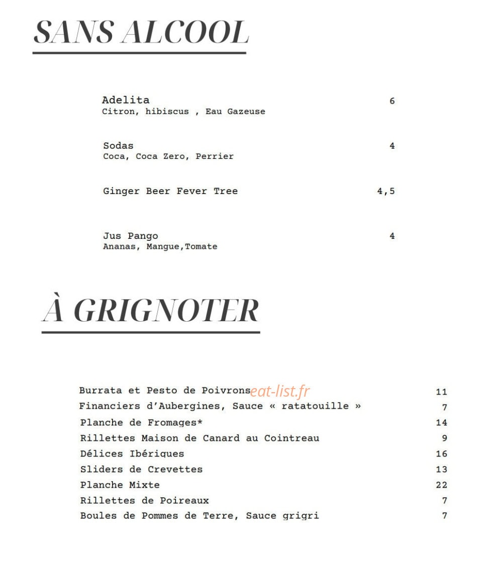Astoria Bar — carte page 5