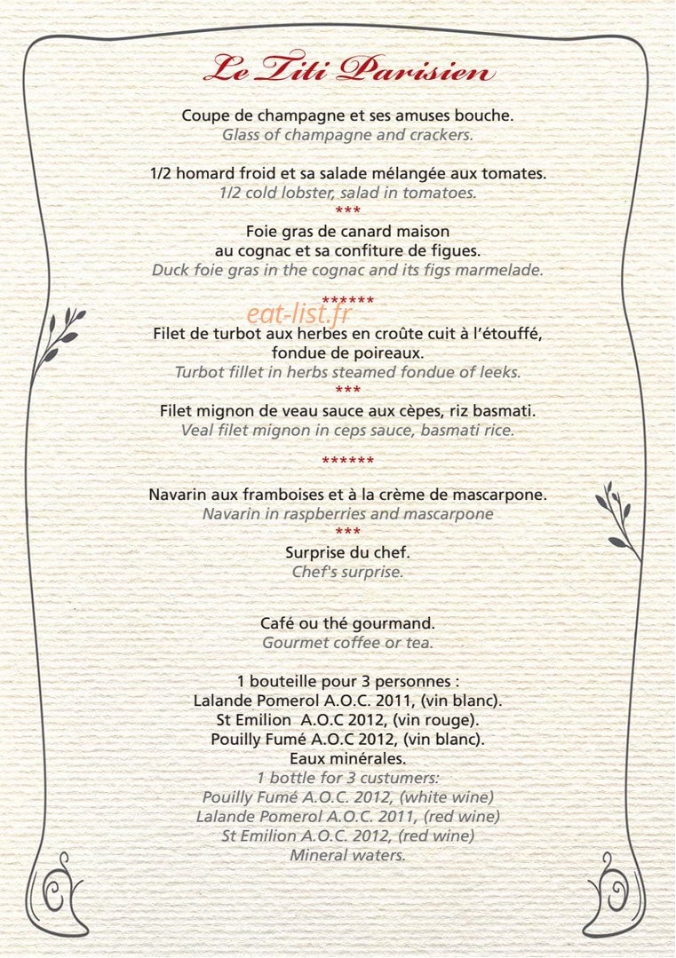 Au Cadet de Gascogne — carte page 8