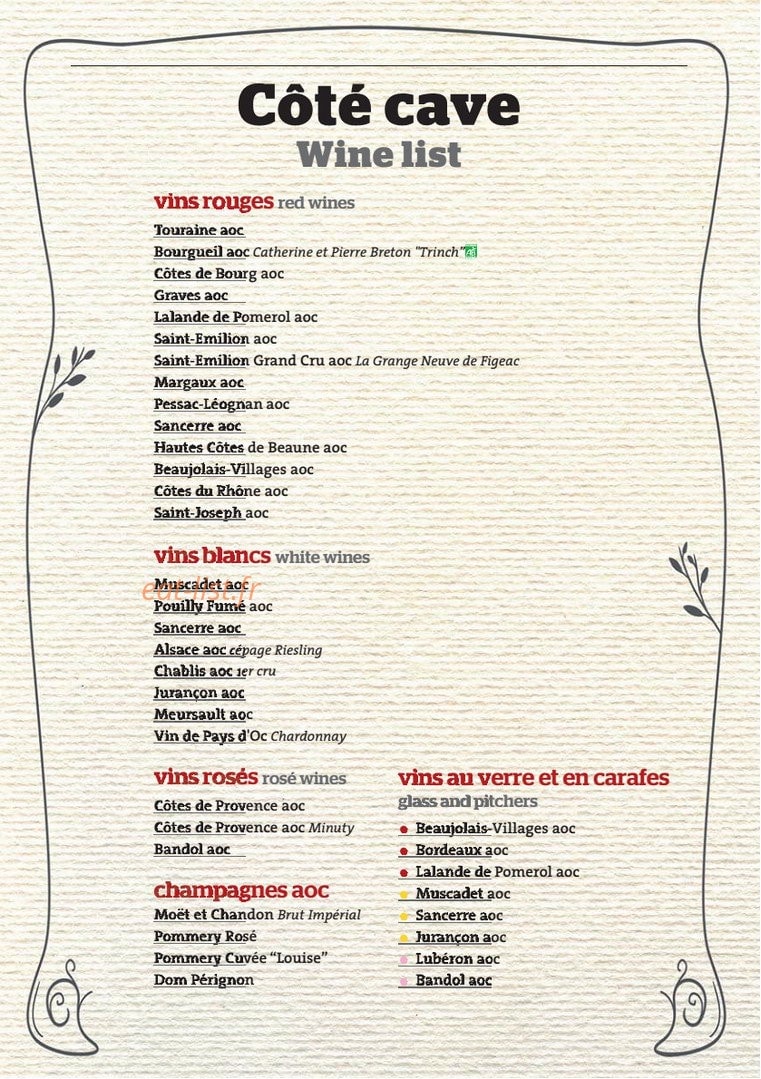Au Cadet de Gascogne — carte page 6