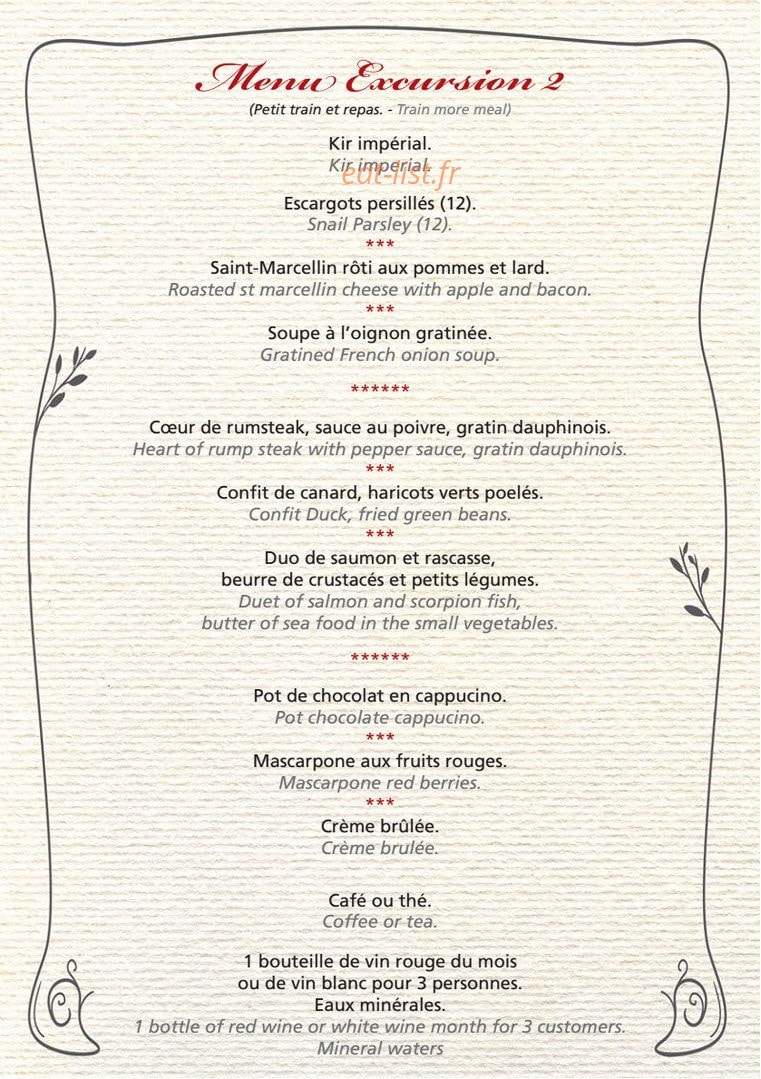Au Cadet de Gascogne — carte page 11