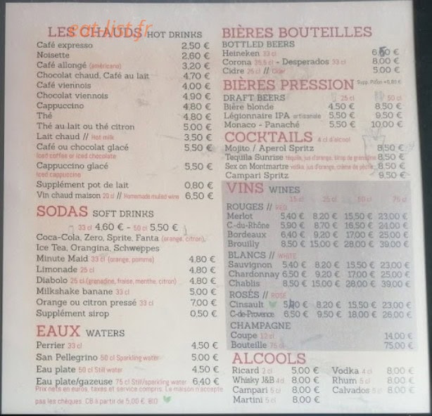 Au Petit Comptoir — carte page 6