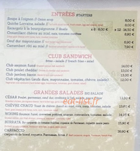 Au Petit Comptoir — carte page 1