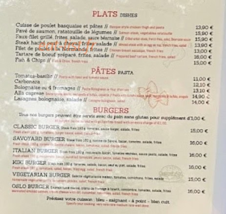 Au Petit Comptoir — carte page 2