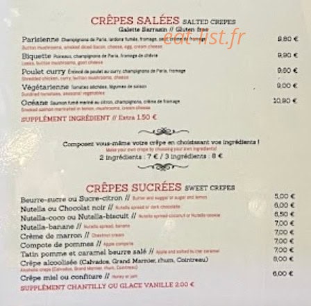 Au Petit Comptoir — carte page 5