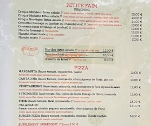 Au Petit Comptoir — carte page 4