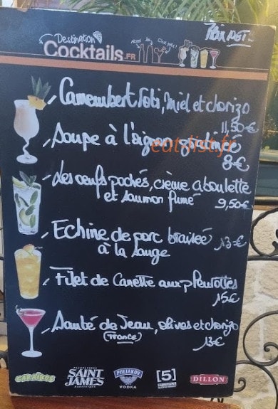 Au Soleil de la Butte — carte page 1