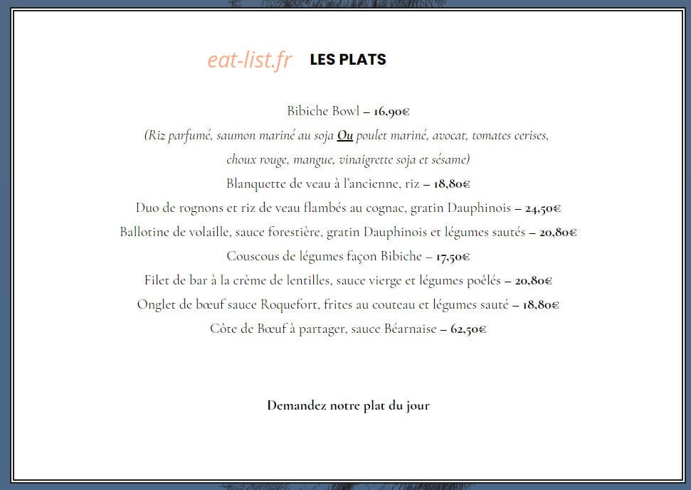 Bibiche — carte page 2