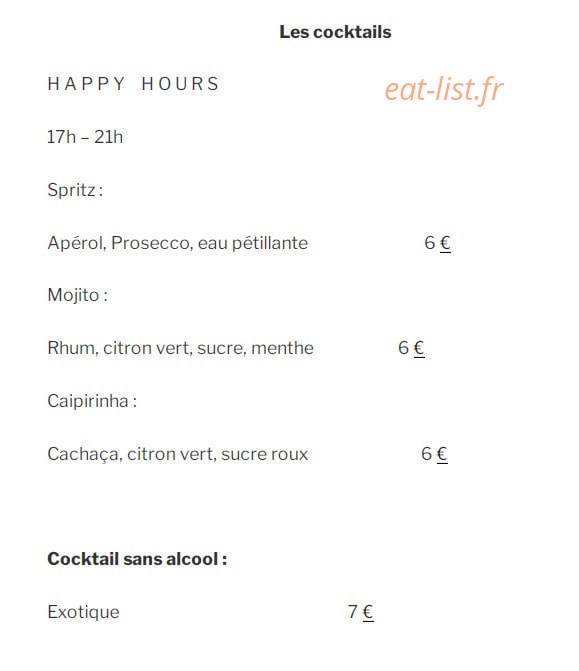Bistrot Chez Soi — carte page 6