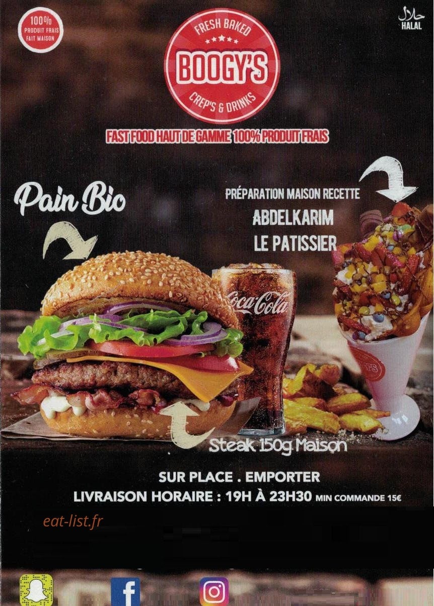Boogy's — carte page 1