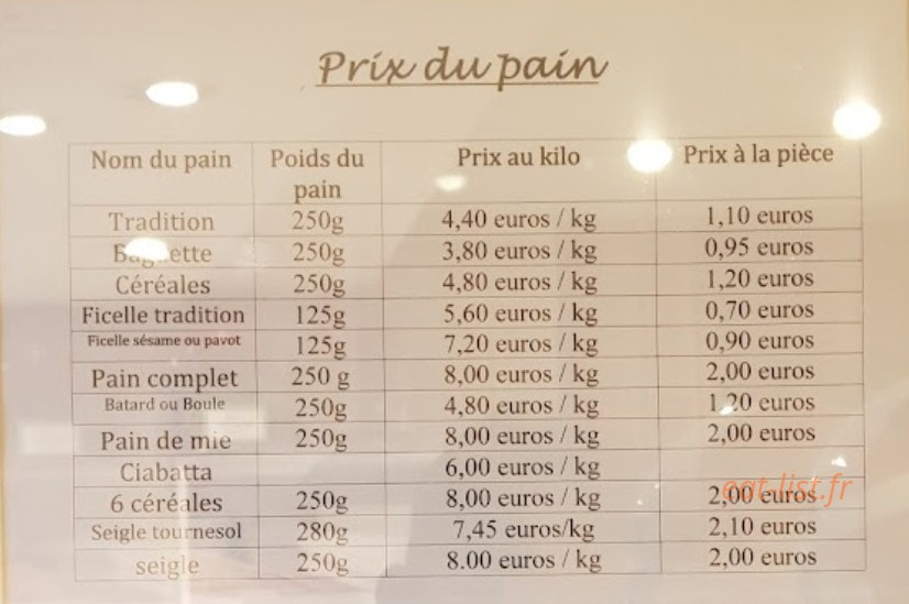 Boulangerie Alexine — carte page 1