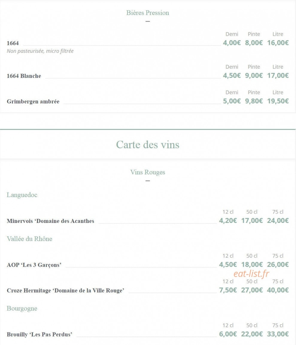 Brasserie Barbès — carte page 7