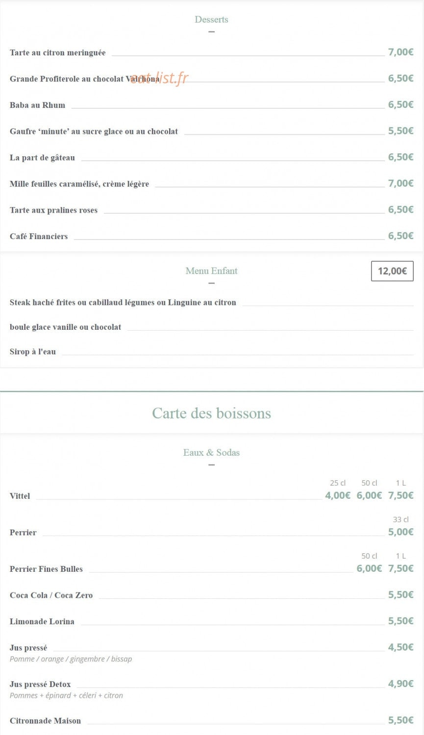 Brasserie Barbès — carte page 3