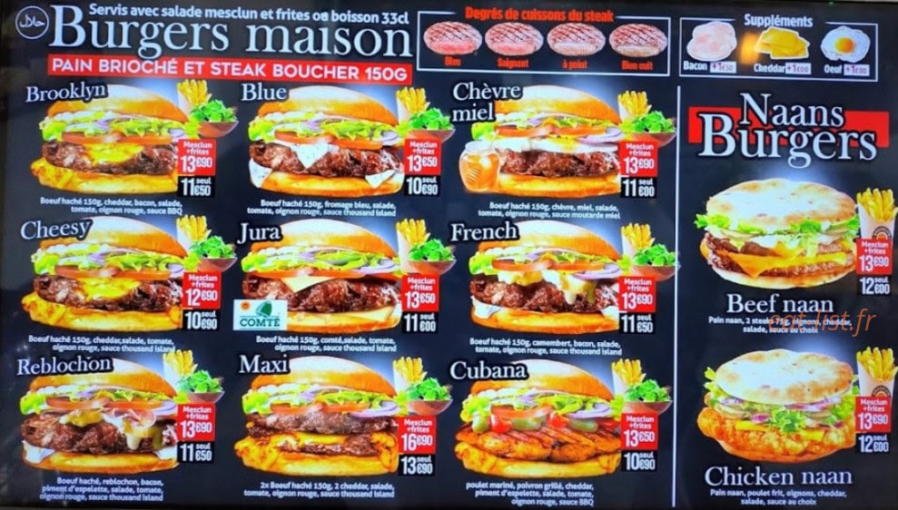 Brooklyn Burger — carte page 1