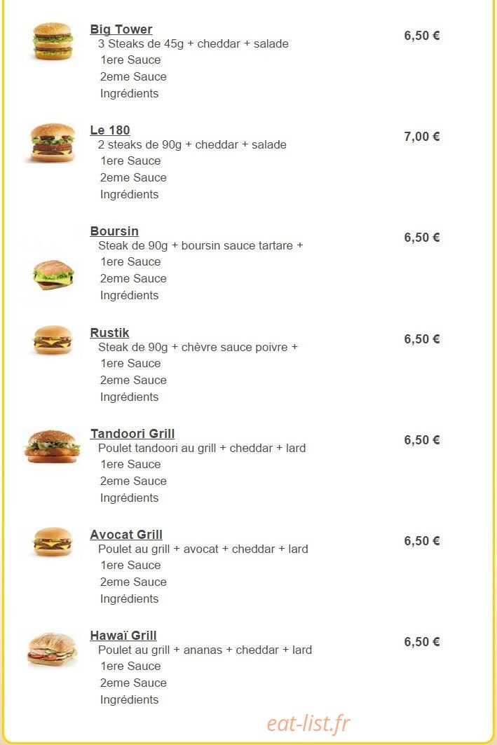 Burger Run Paris — carte page 3