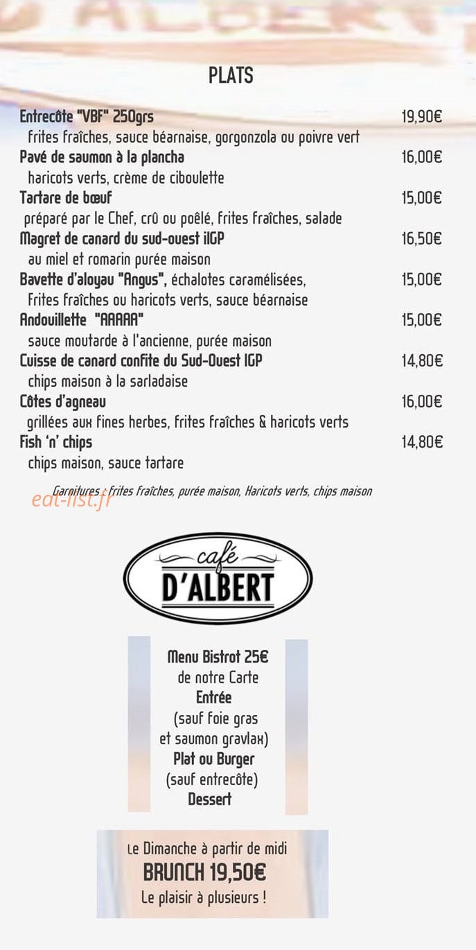 Café Albert — carte page 2