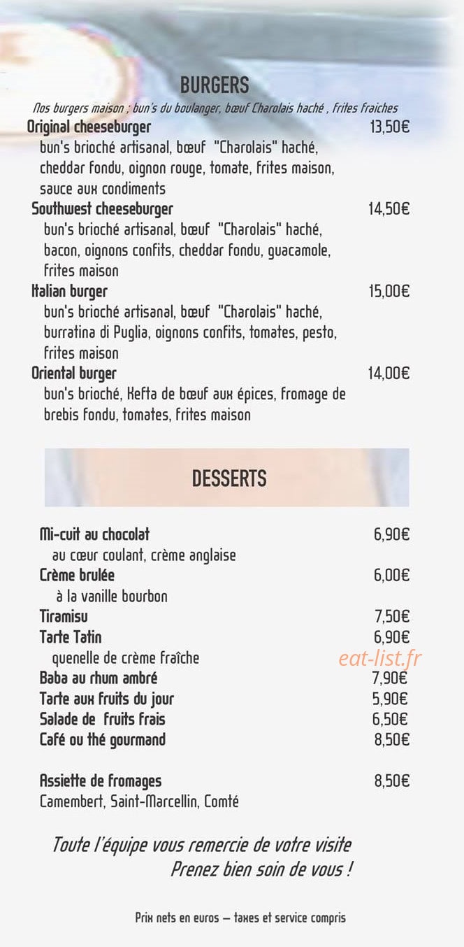 Café Albert — carte page 4