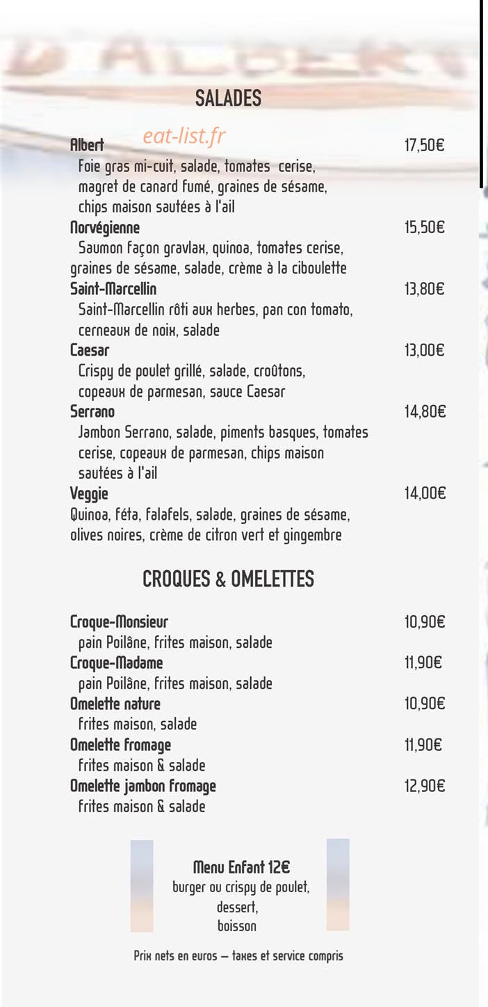 Café Albert — carte page 3