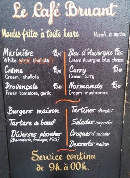 Café bruant — carte page 1