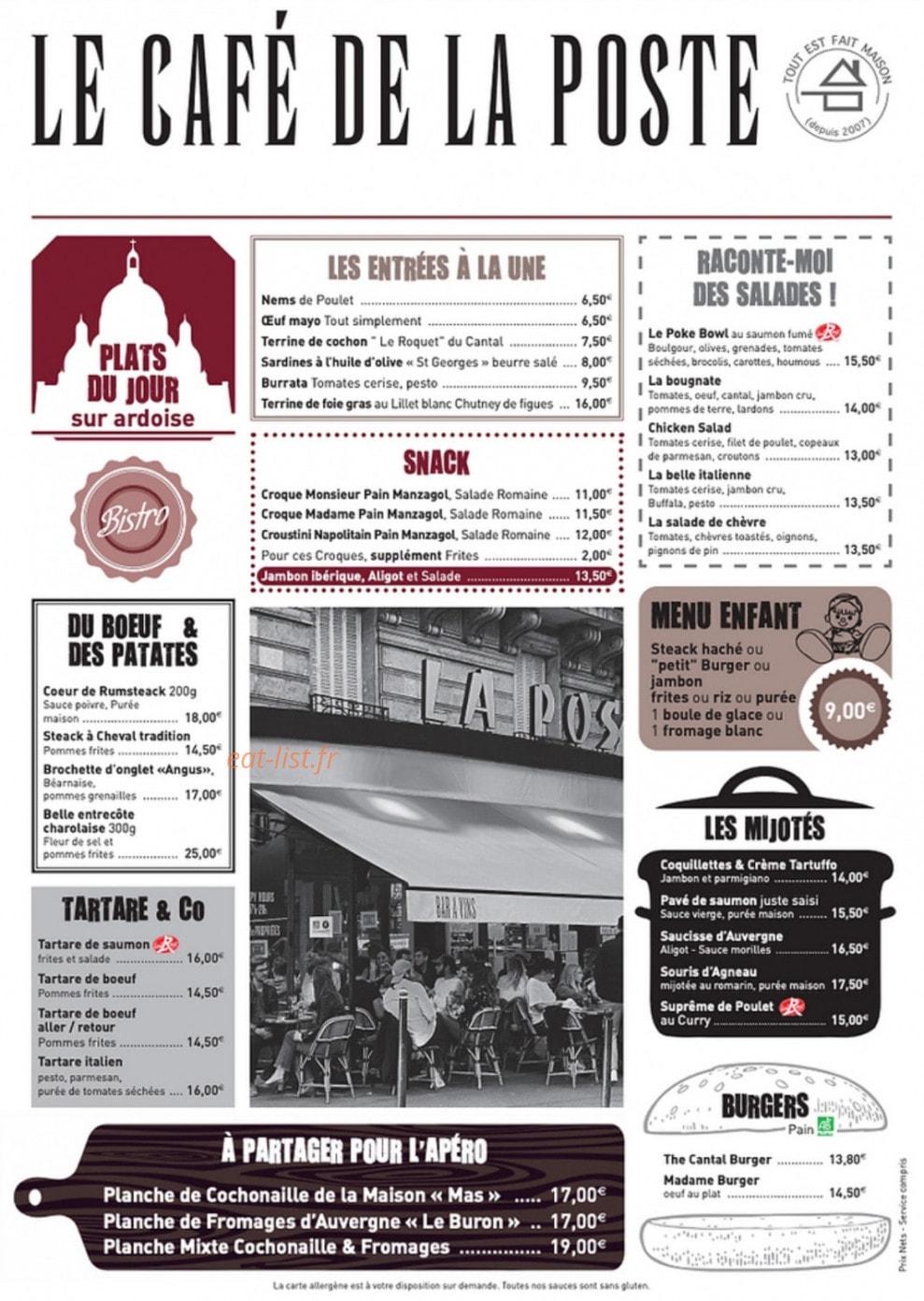 Café de la poste — carte page 1