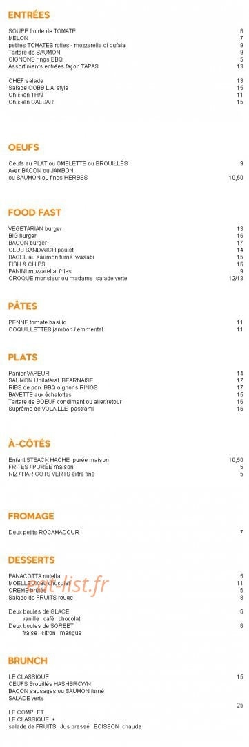 Café La cigale — carte page 1