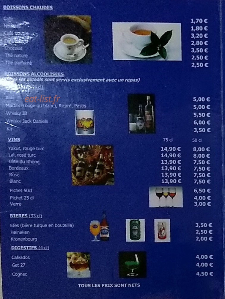 Café restaurant de la Paix — carte page 4