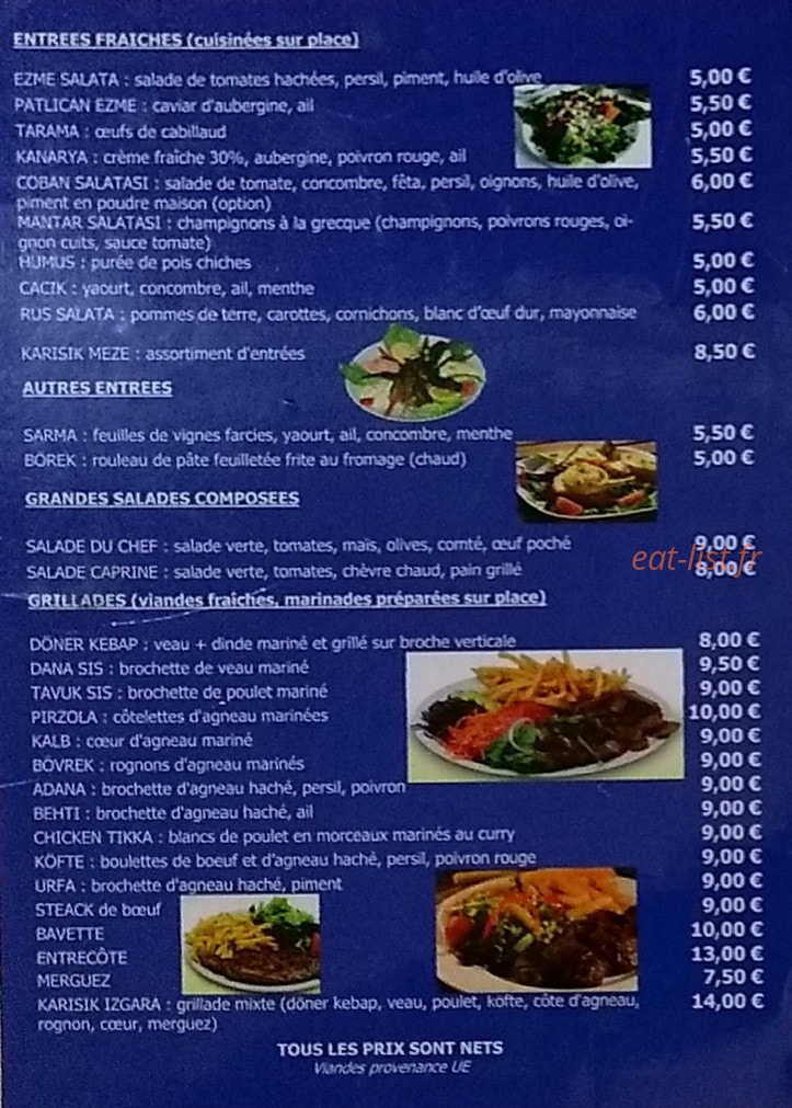 Café restaurant de la Paix — carte page 2