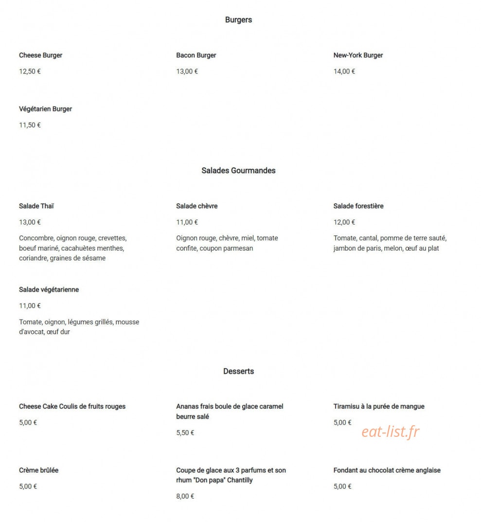 Chez Clara — carte page 2