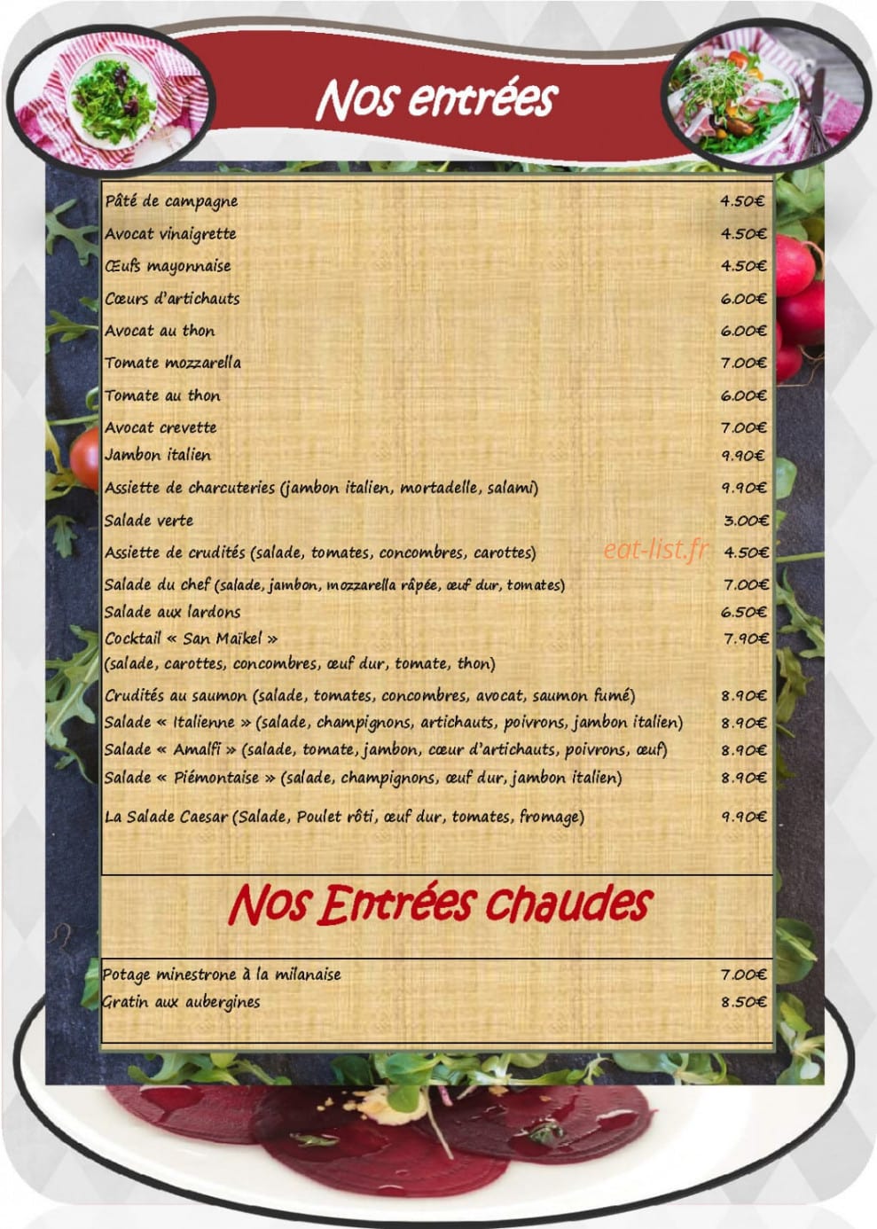 Chez Cyrille — carte page 1