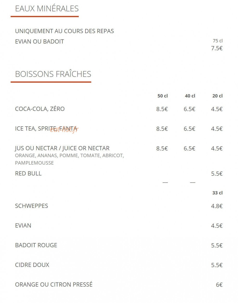 Chez Eugène — carte page 8