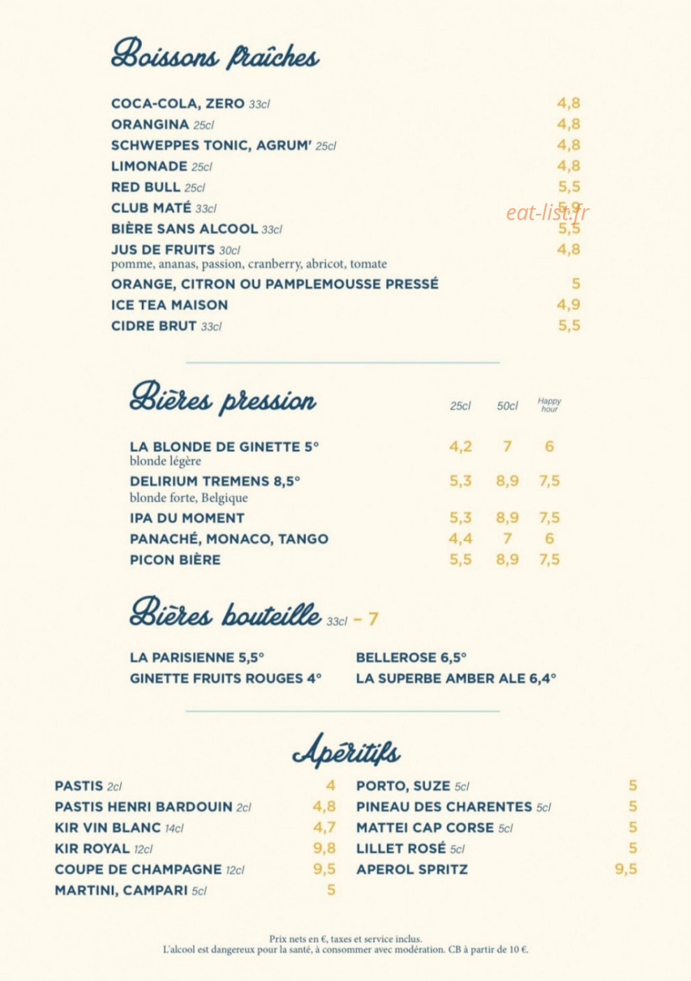 Chez Ginette — carte page 4