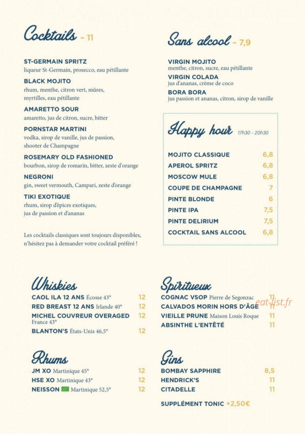 Chez Ginette — carte page 3