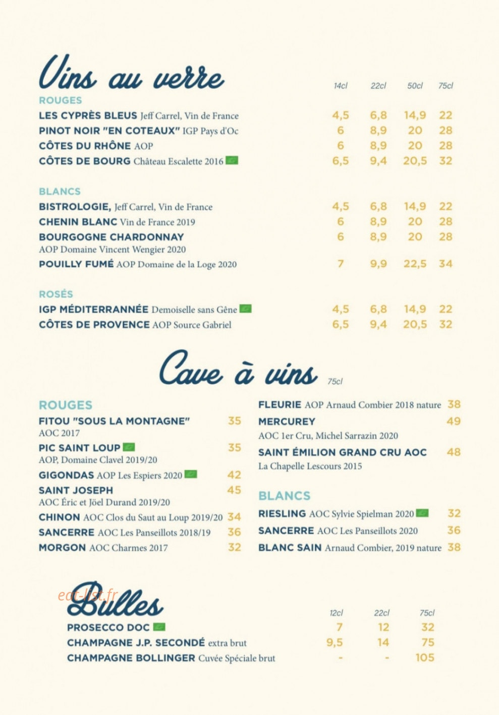 Chez Ginette — carte page 6
