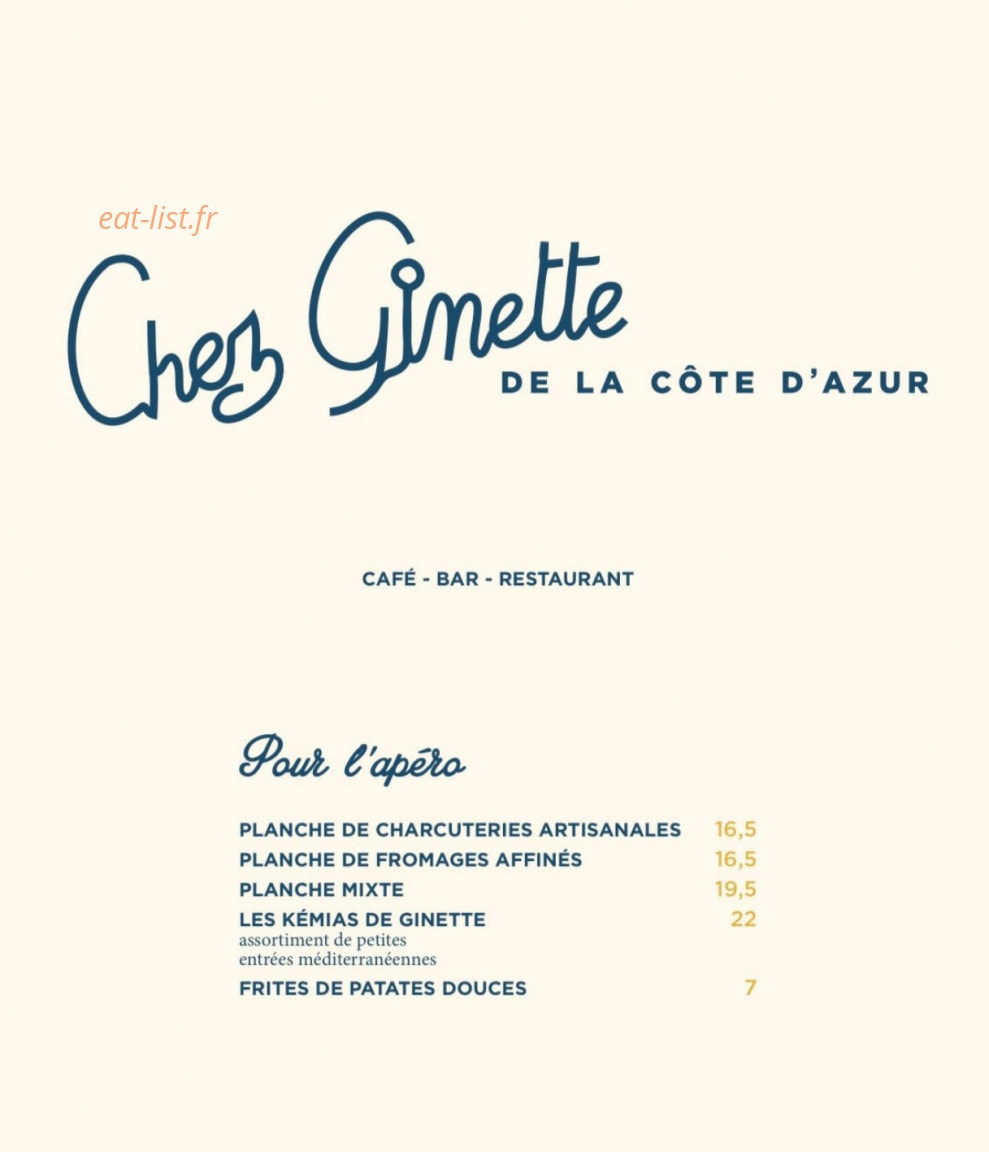 Chez Ginette — carte page 1