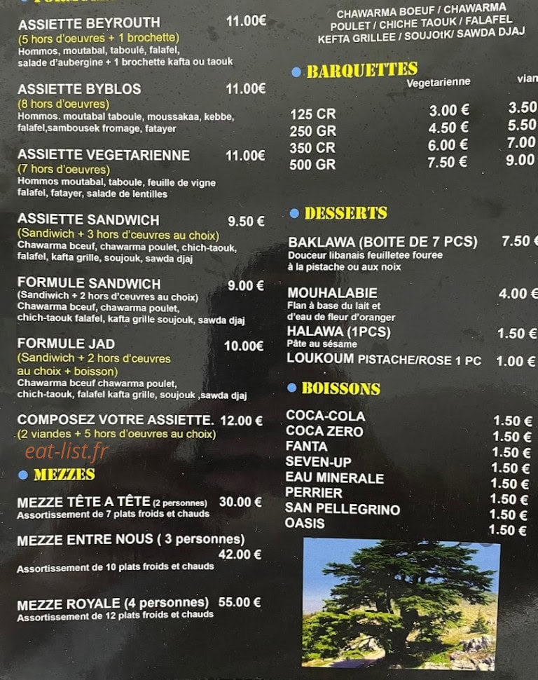 Chez Jad — carte page 1