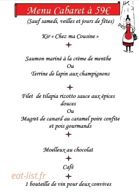 Chez Ma Cousine — carte page 3