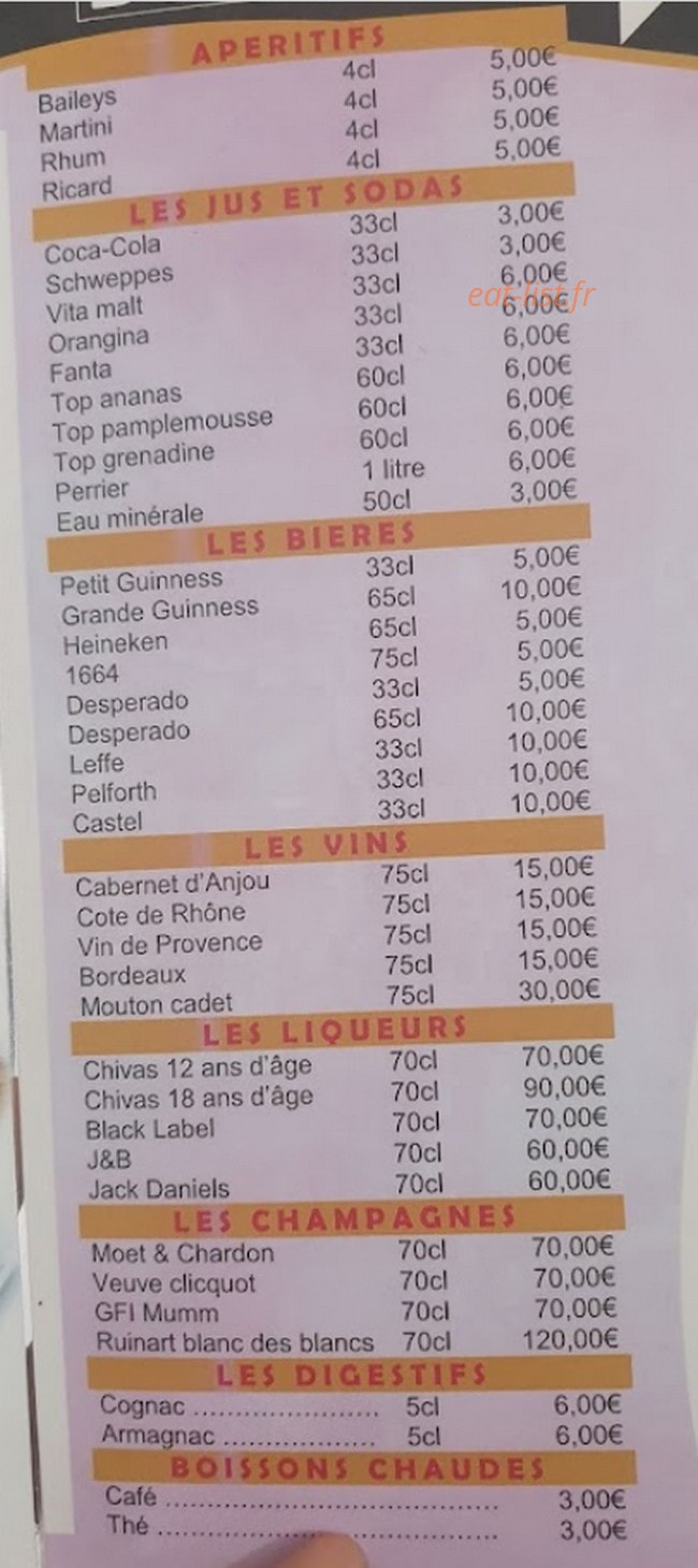 Chez Odette — carte page 2