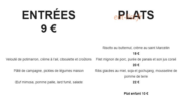 Chez Pitou — carte page 1