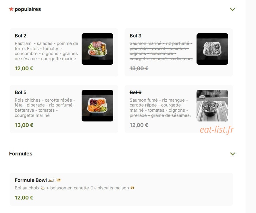 Chez Poke Bowl — carte page 1