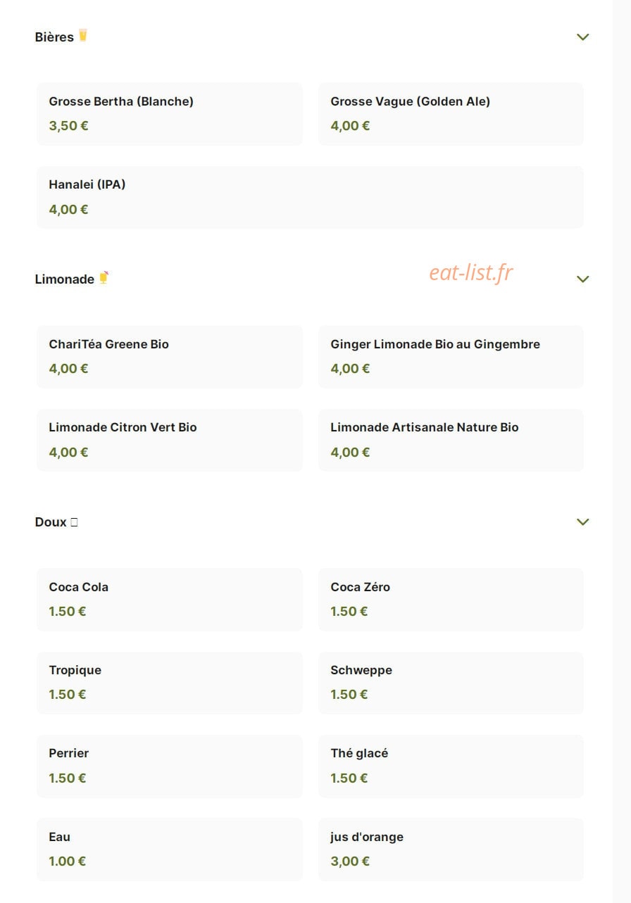 Chez Poke Bowl — carte page 3