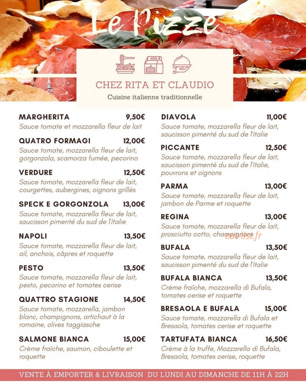 Chez Rita et Claudio — carte page 1