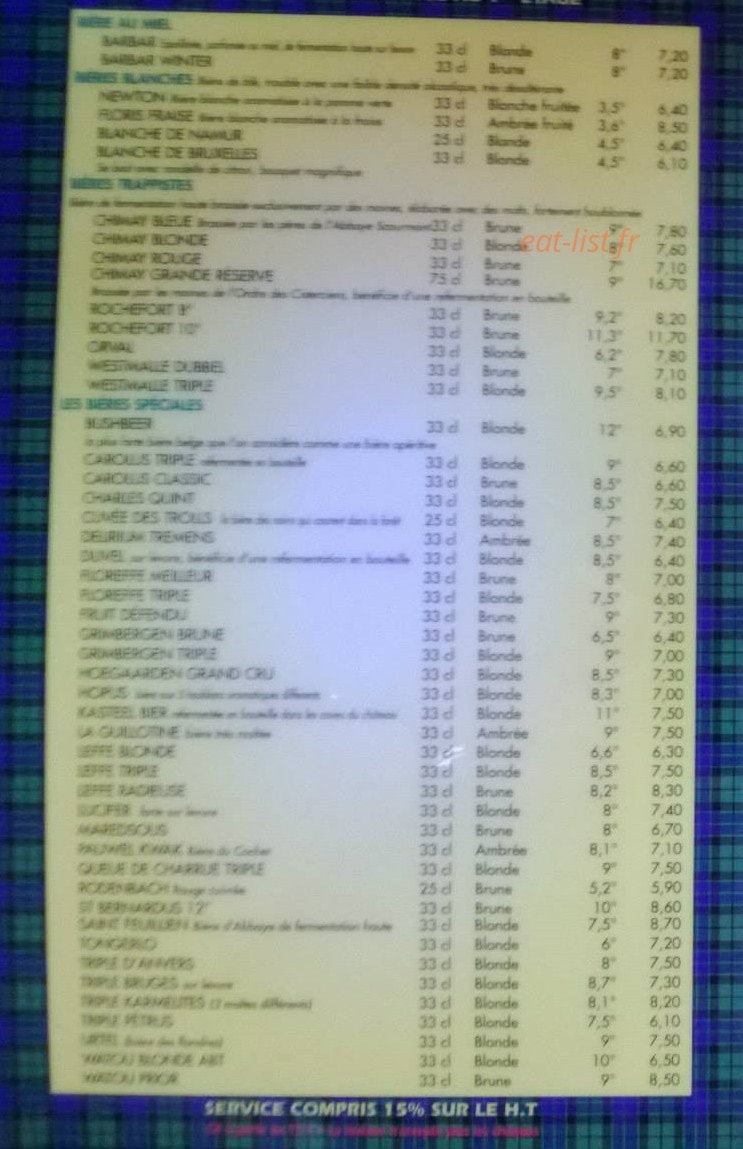 Clichy's Tavern — carte page 4