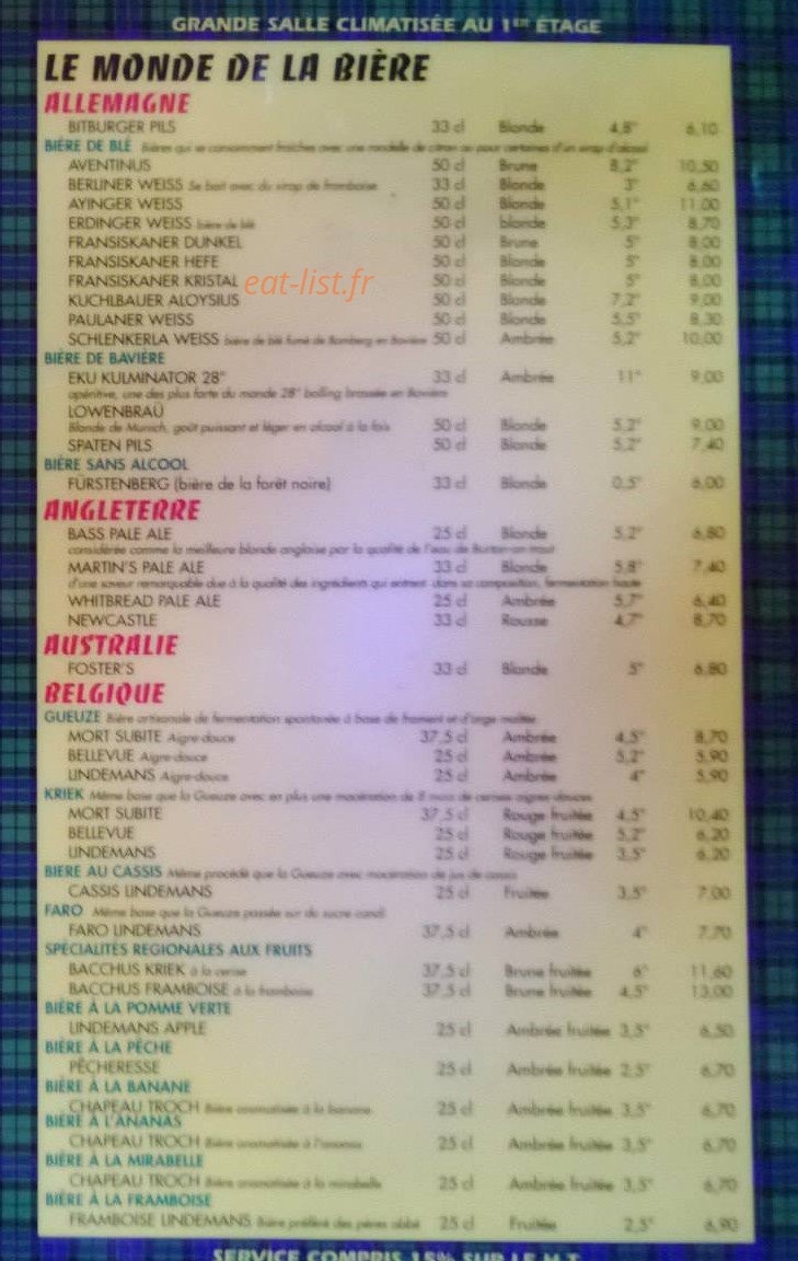 Clichy's Tavern — carte page 3