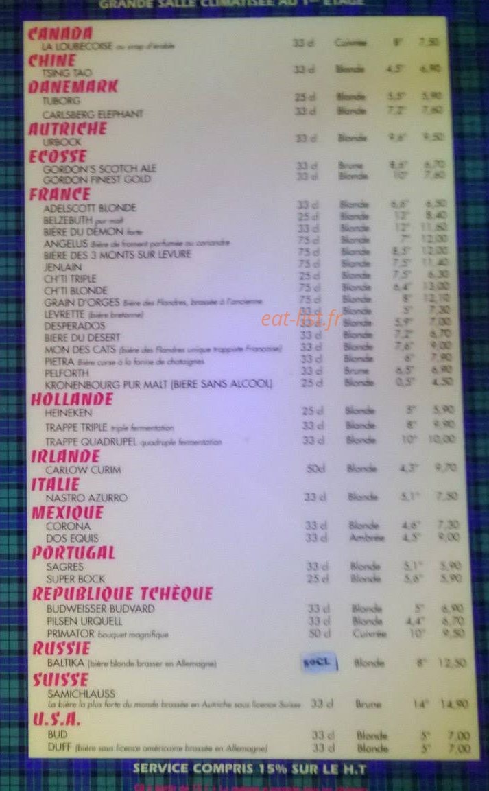 Clichy's Tavern — carte page 5