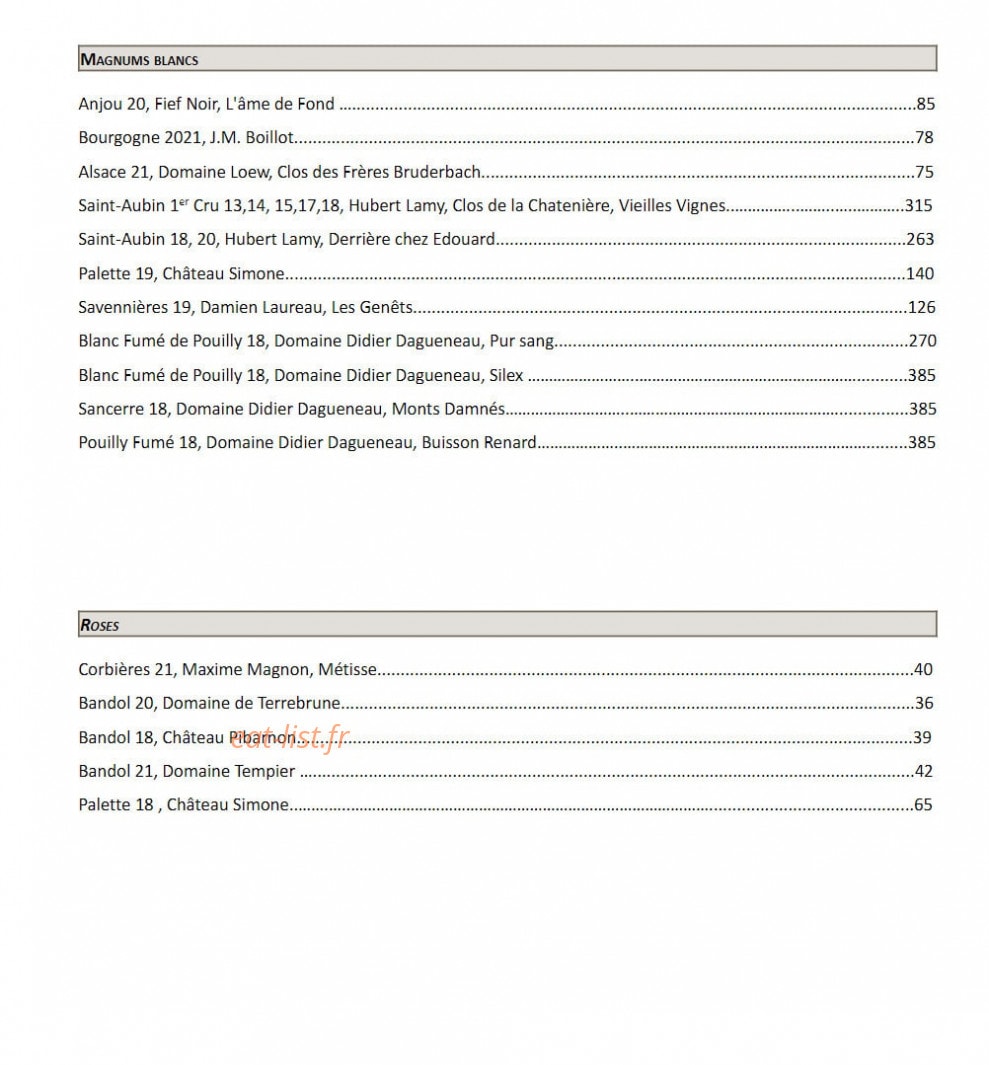 Comestibles — carte page 10