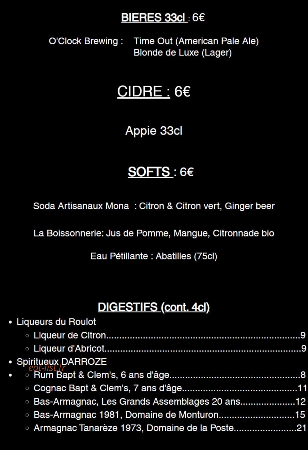 Comestibles — carte page 2