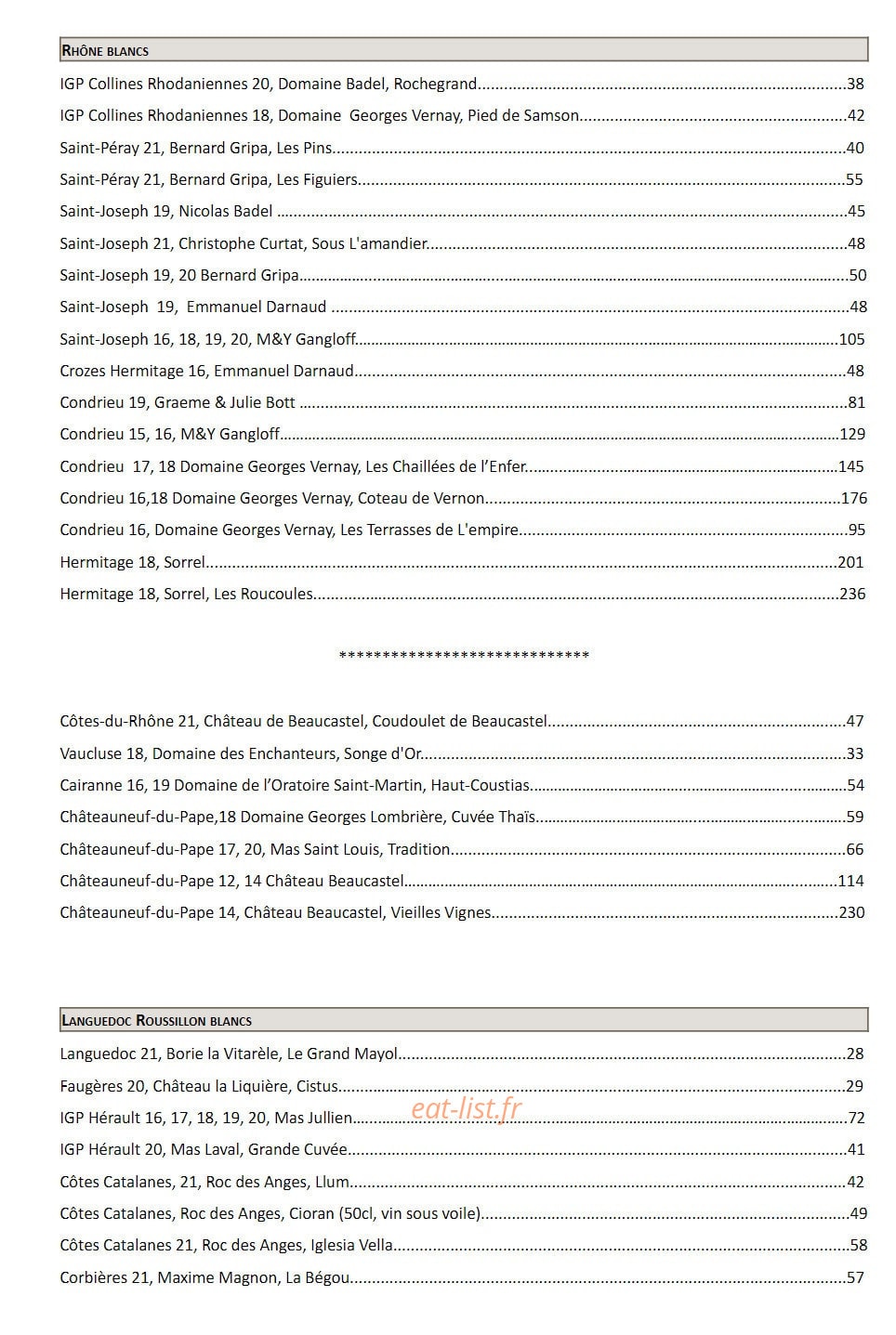 Comestibles — carte page 8