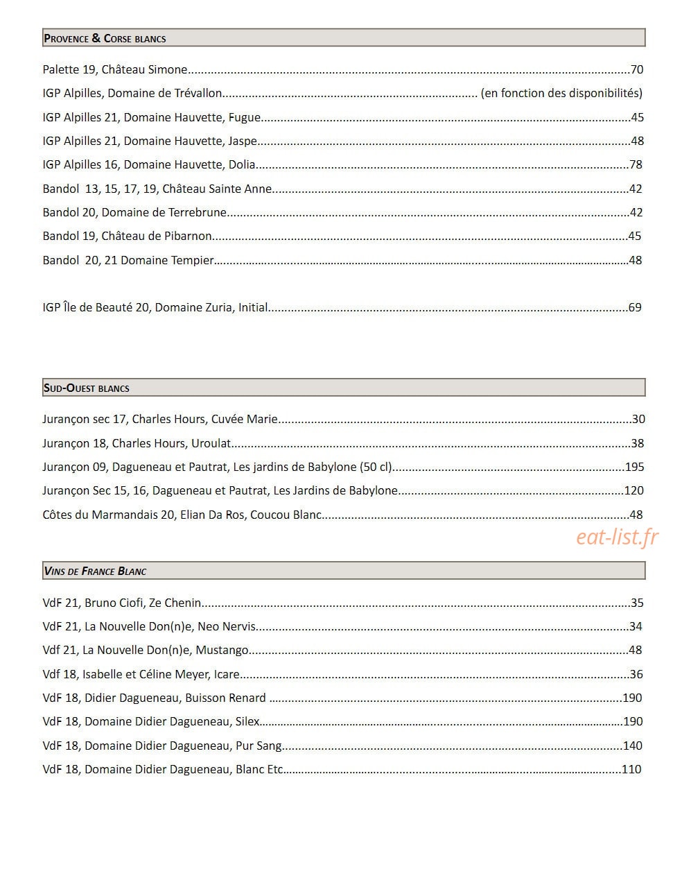 Comestibles — carte page 9