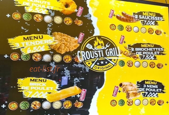 Crousti Grill — carte page 1