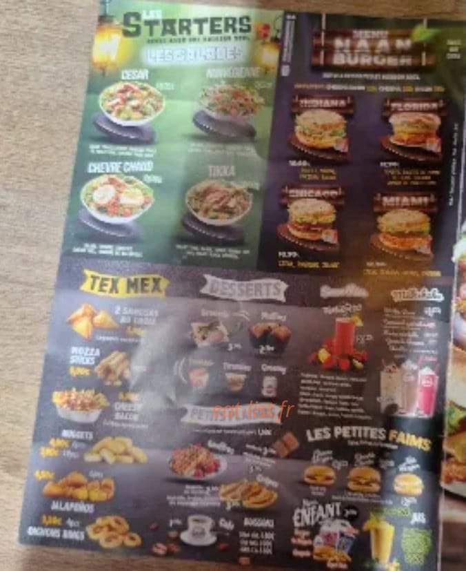 Carte et menu de DOGA’S street food à Paris 18 — Starters, tex mex...