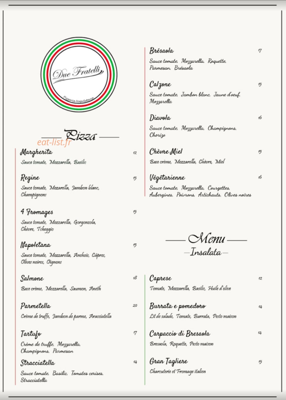 Due Fratelli — carte page 4